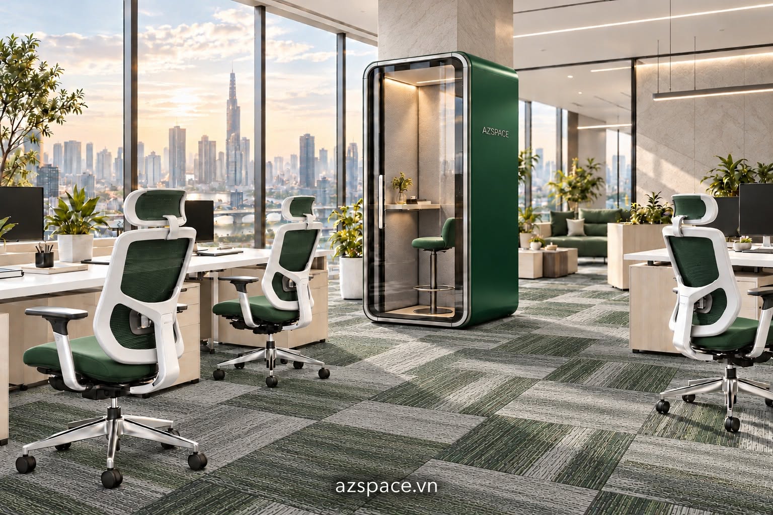 Booth Thông Minh 1 người green