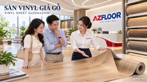 sàn vinyl cuộn vân gỗ