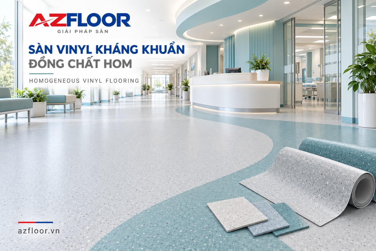 Sàn vinyl kháng khuẩn đồng chất HOM