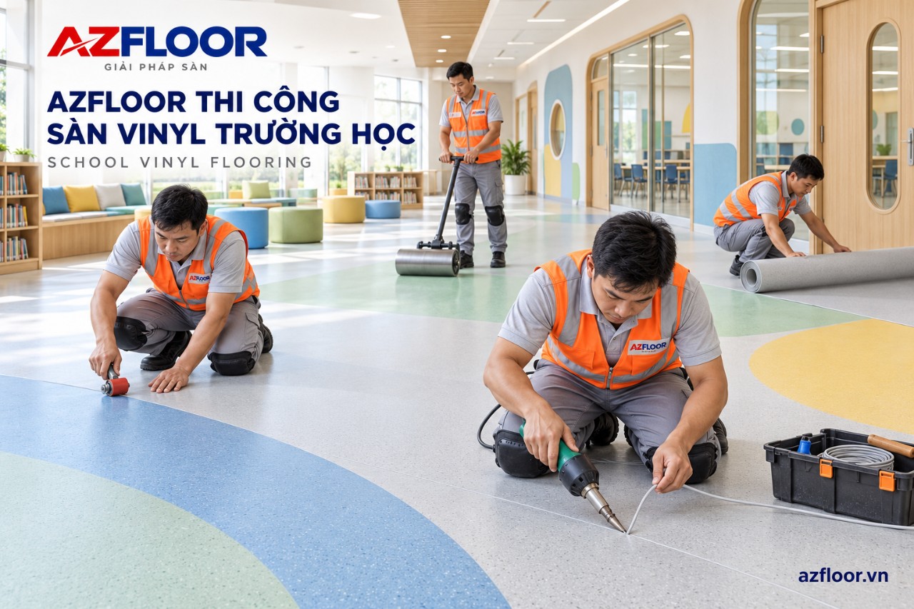 Sàn Vinyl Trường Học. Azfloor thi công 