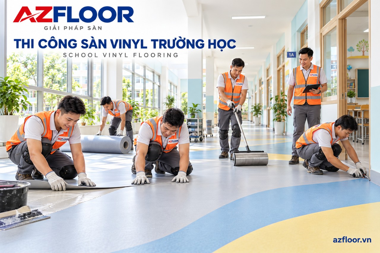 Sàn Vinyl Trường Học. Azfloor lắp đặt 